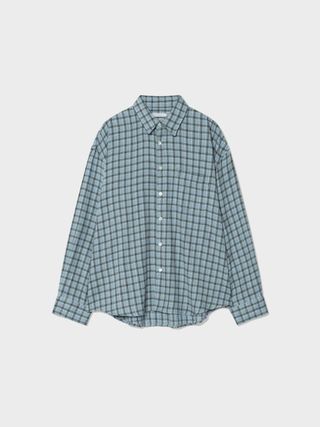 Oversized Flannel Shirt_Blue Check