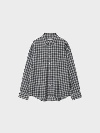 Oversized Flannel Shirt_Black Check