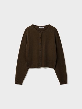 Crop Wool Cardigan_Brown
