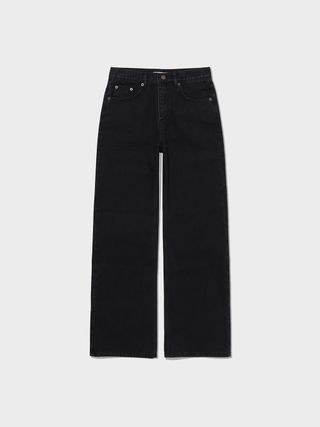 Pocket Wide-Leg Jeans_Black