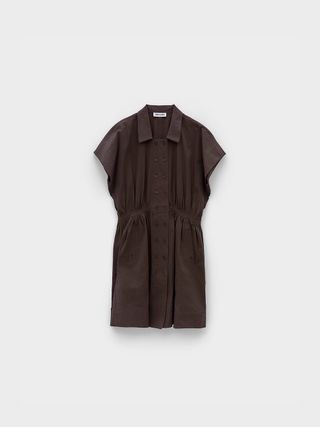 Flared Mini Dress_Brown