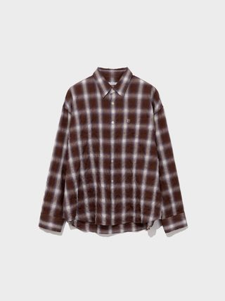 Oversized Lc Sheer Checked Shirt_Brown