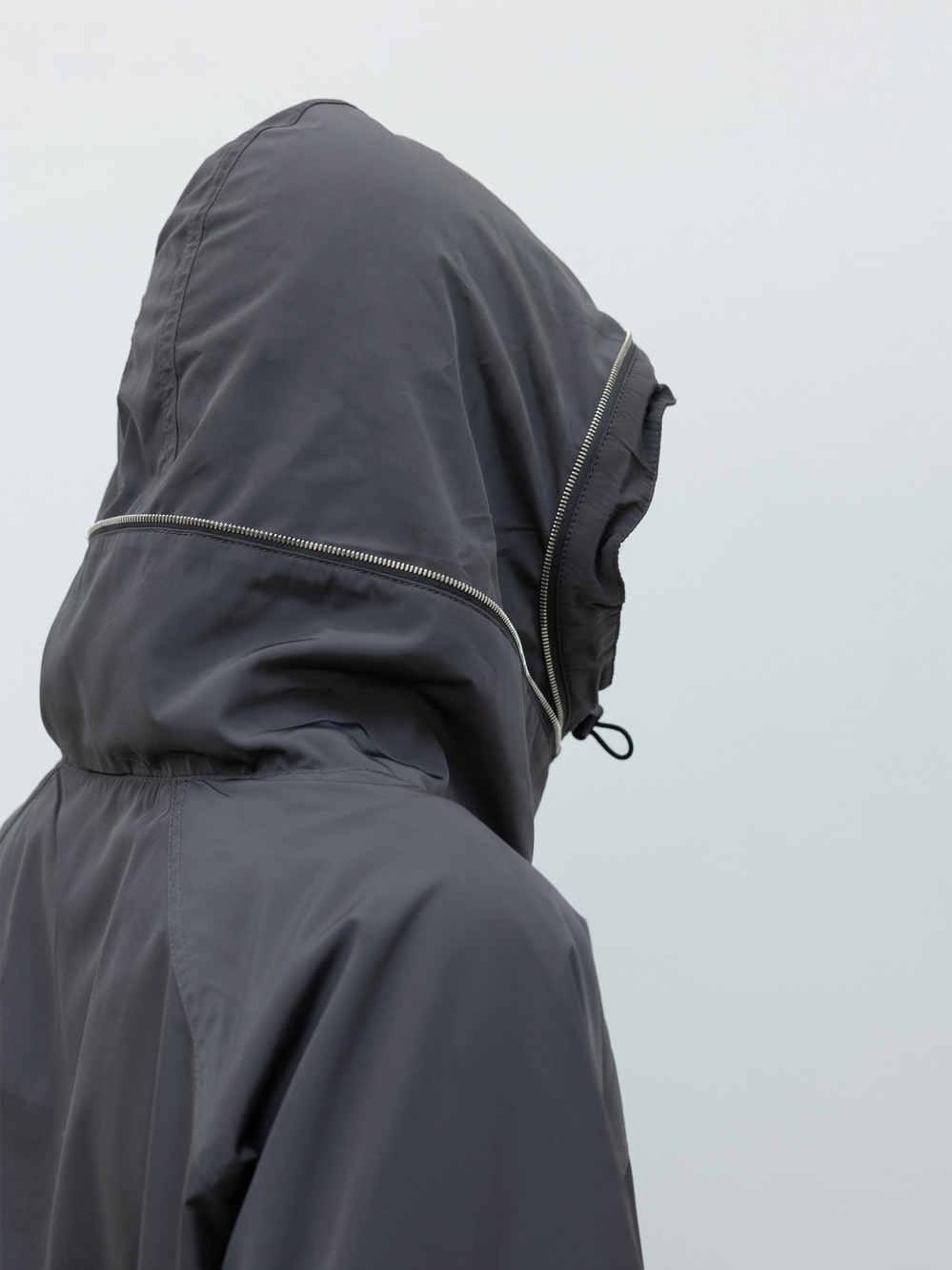 Drawstring Fleece Wind Jacket_Grey