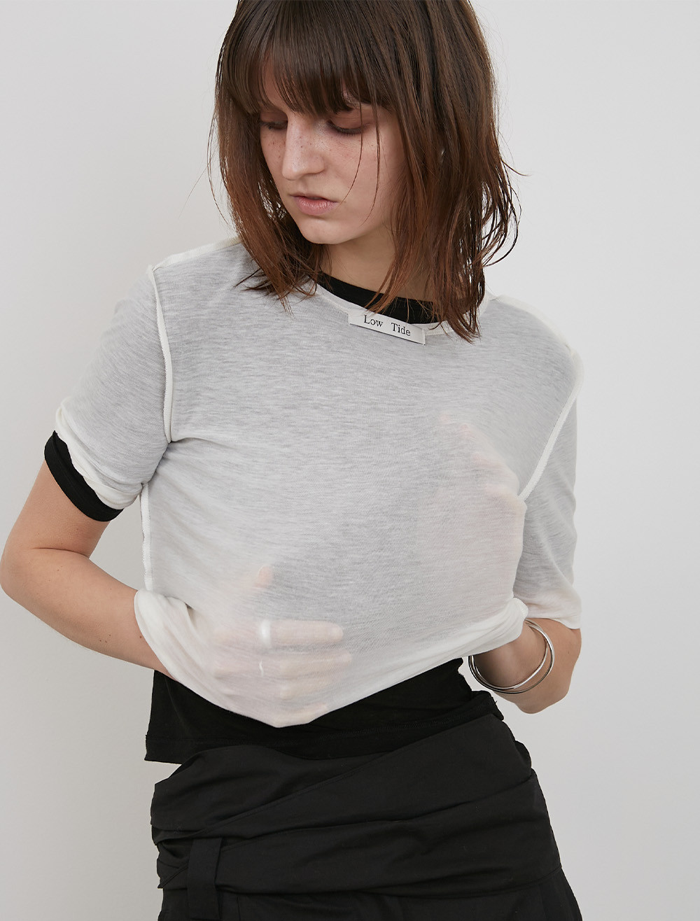 [5th REORDER] LAYERED T-SHIRT [BLACK] - Low Tide