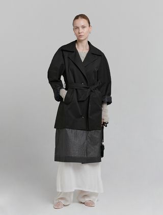 LAYERED TRENCH COAT [BLACK] - Low Tide