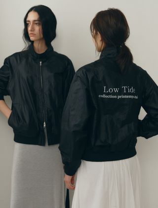 BACK LOGO COATING BLOUSON [BLACK] - Low Tide