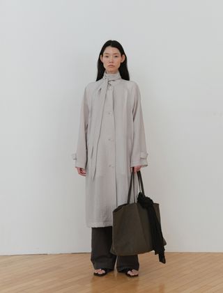 SHEER BELT TRENCH COAT [GREY] - Low Tide