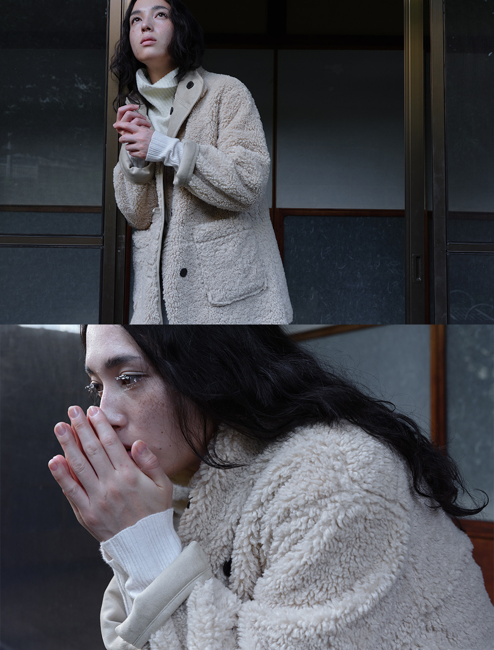 BOUCLE TURTLENECK KNIT [IVORY] - Low Tide