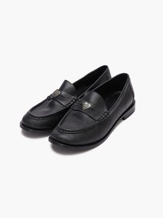 MARGE HEART LOAFERS_black pull-up