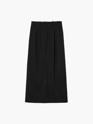CUT-OFF MAXI SKIRT_black