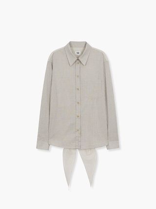 CHECK LAYERED TIE SHIRT_black
