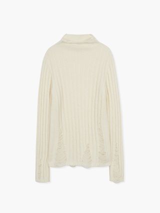 RIBBED TURTLENECK PULLOVER_ivory