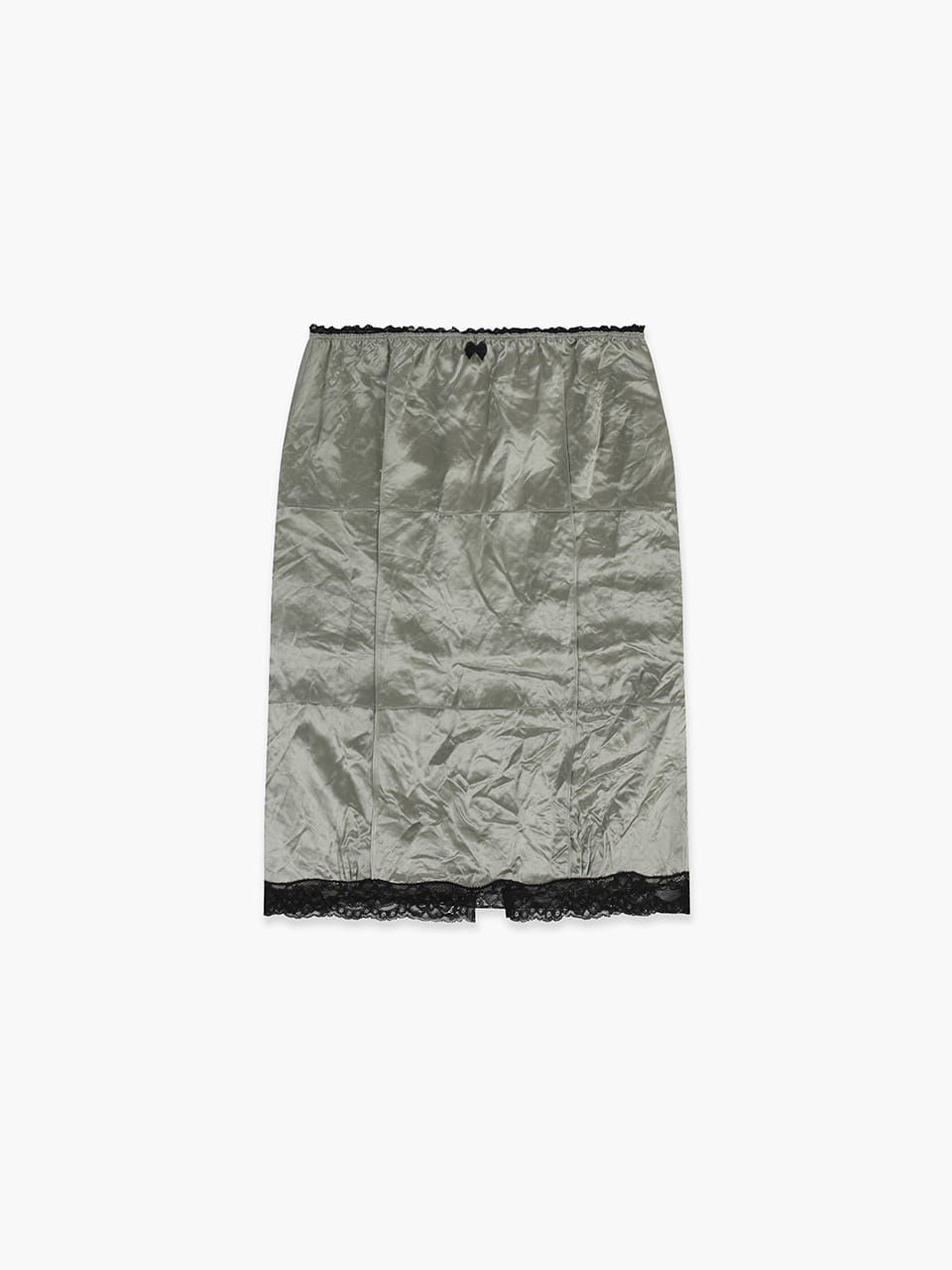 SATIN LACE MIDI SKIRT_charcoal 사진 4/4