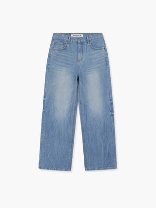 WIDE LEG WRINKLE JEANS_blue