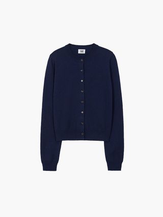 CREW NECK CARDIGAN_navy