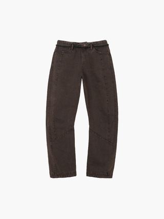FOLD-OVER CURVED JEANS_burgundy