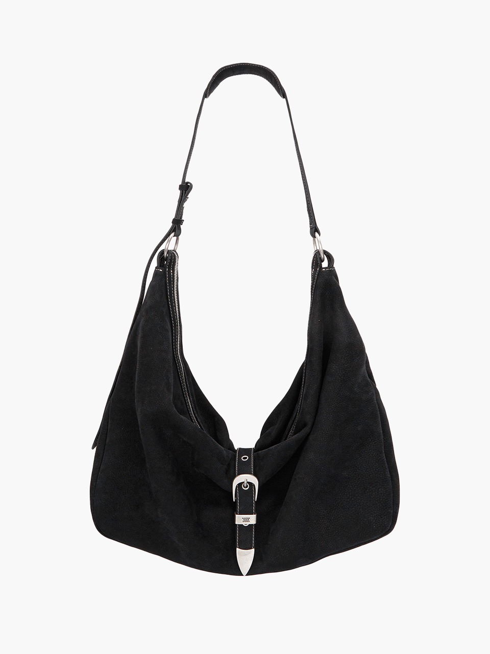BELTED HOBO_black nubuck