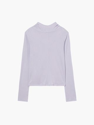 HIGHNECK HOODIE LONG SLEEVE_lavender