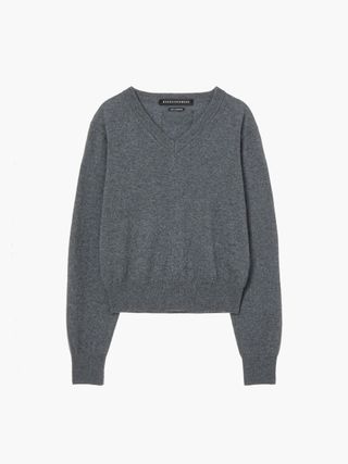 CASHMERE V-NECK PULLOVER_grey