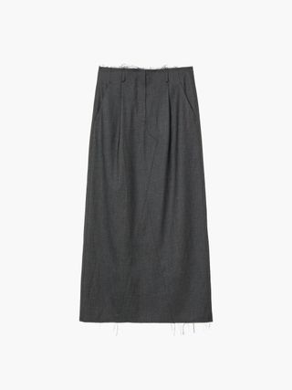 CUT-OFF MAXI SKIRT_charcoal