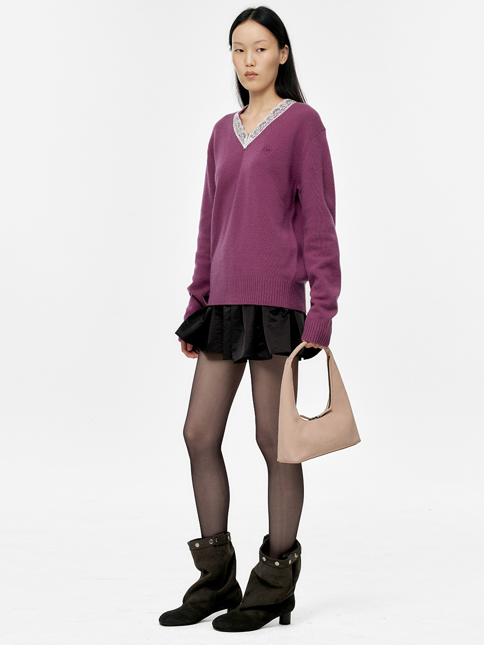 HOBO SHOULDER_peach beige nubuck