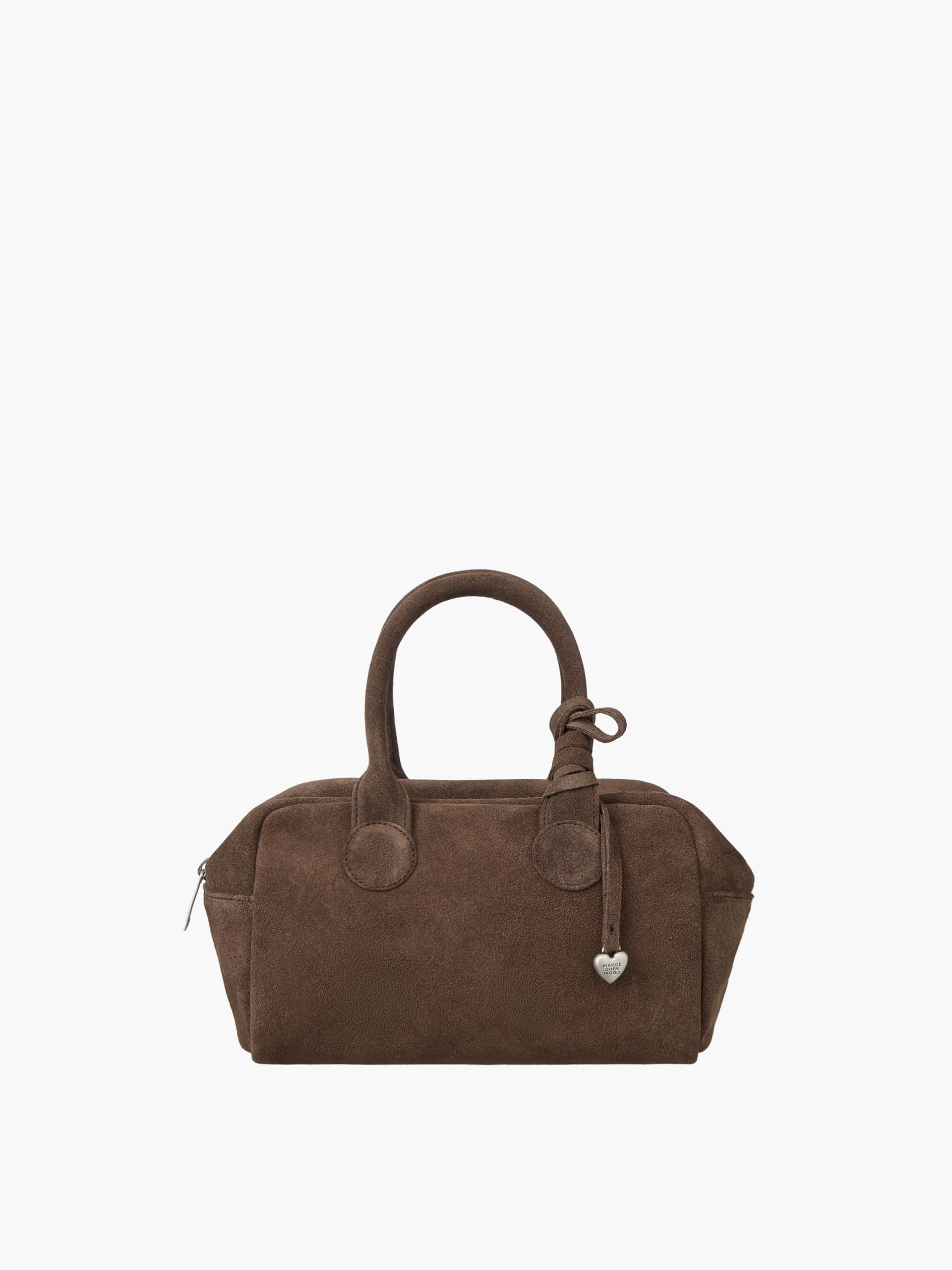 HEART CHARM_milk brown suede
