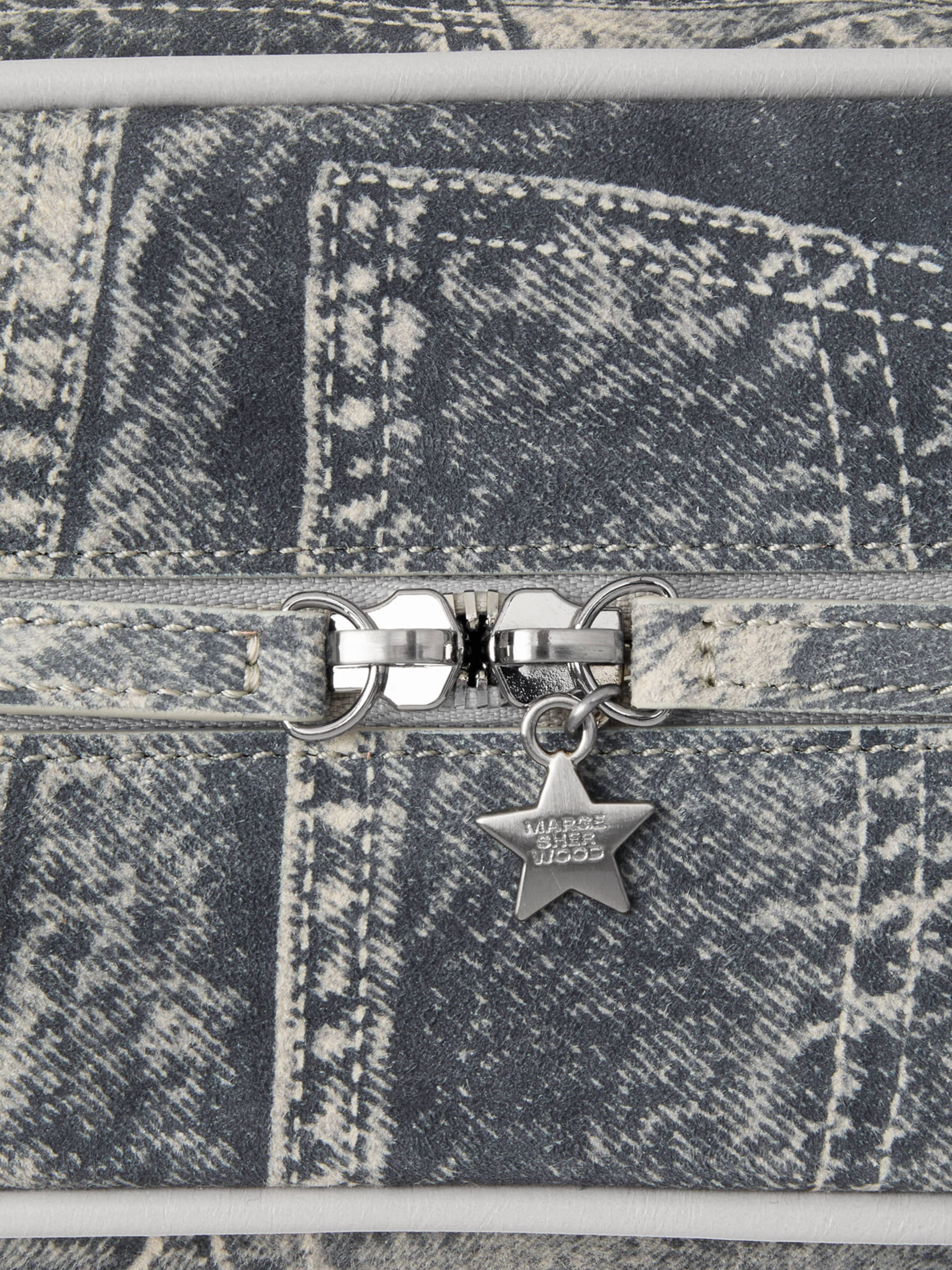 SOFT BOSTON EW MINI PIPING_light grey printed suede+crinkle