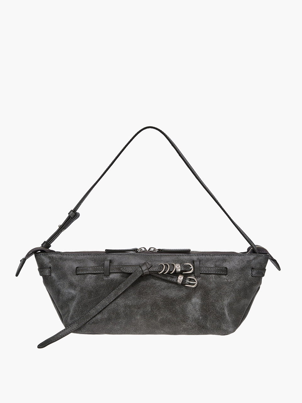 GRANDMA USED SLING BAG_white+grey two-tone cracked