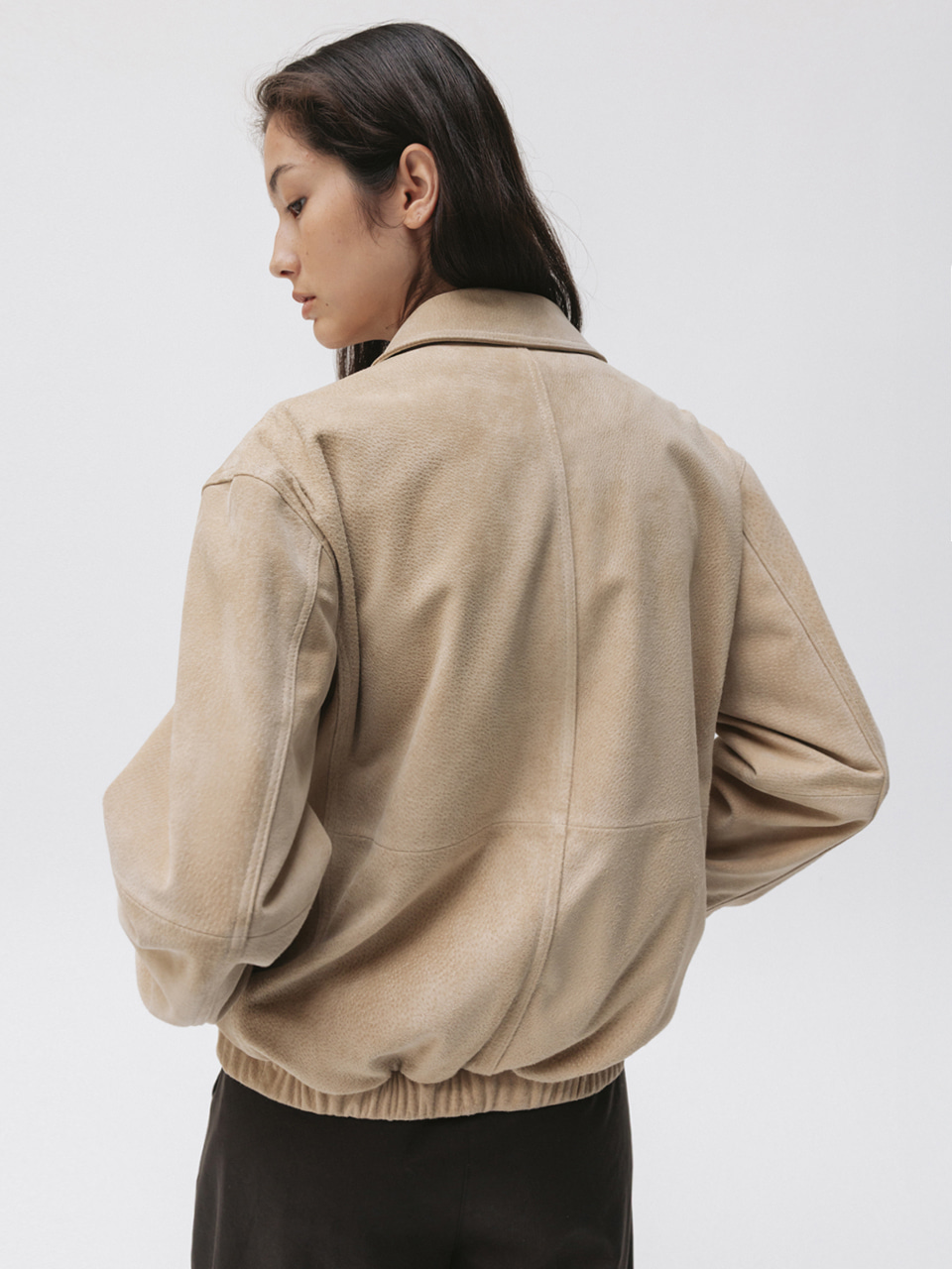 harrington jacket (beige suede) 사진 3/4