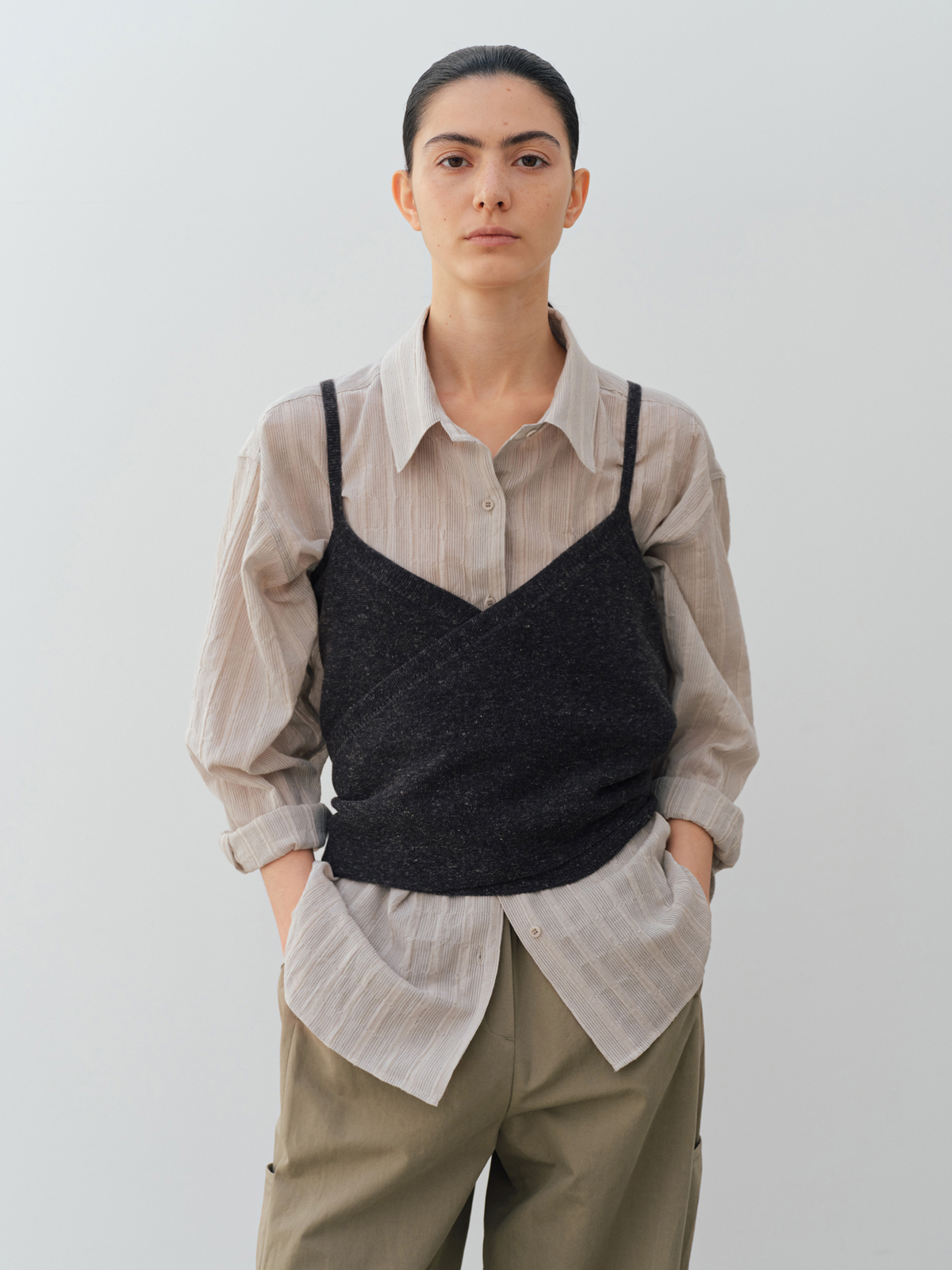 [20%] sheer ST shirt (sand beige)