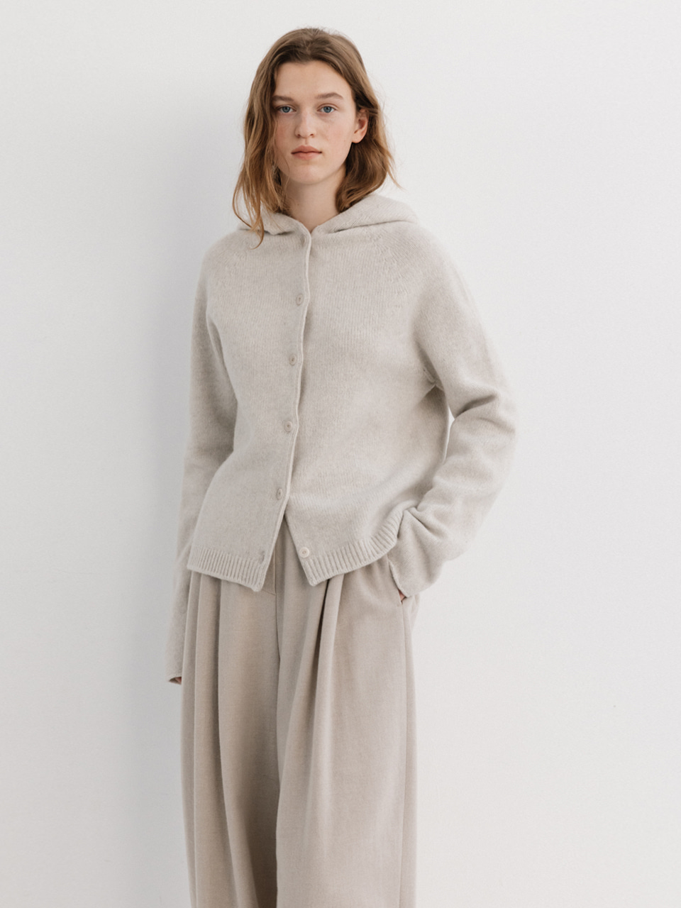 hoodie cardigan (oat) 사진 4/4