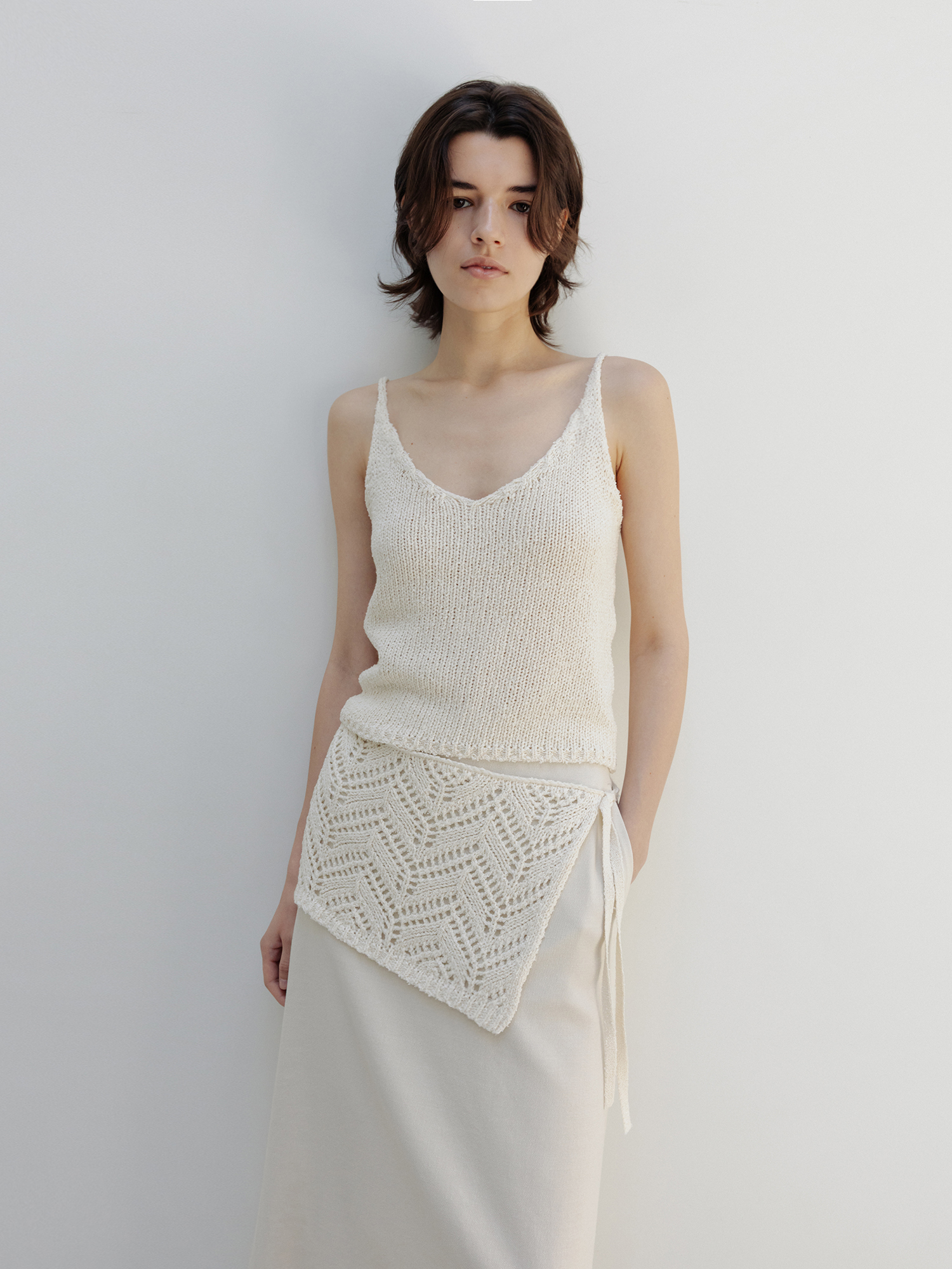 [30%] layered knit belt (ivory)