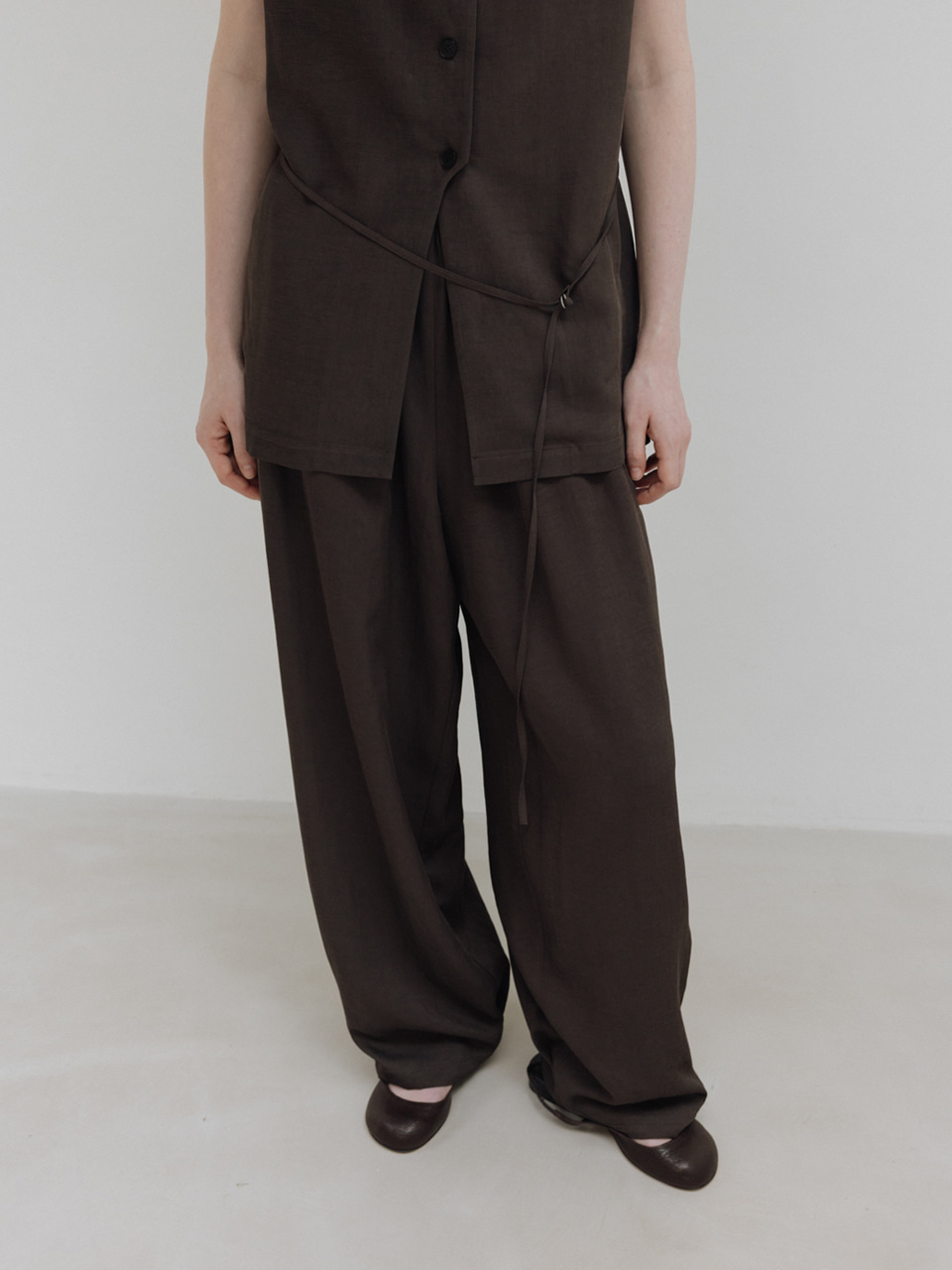 viscose 2way vest (soil brown)