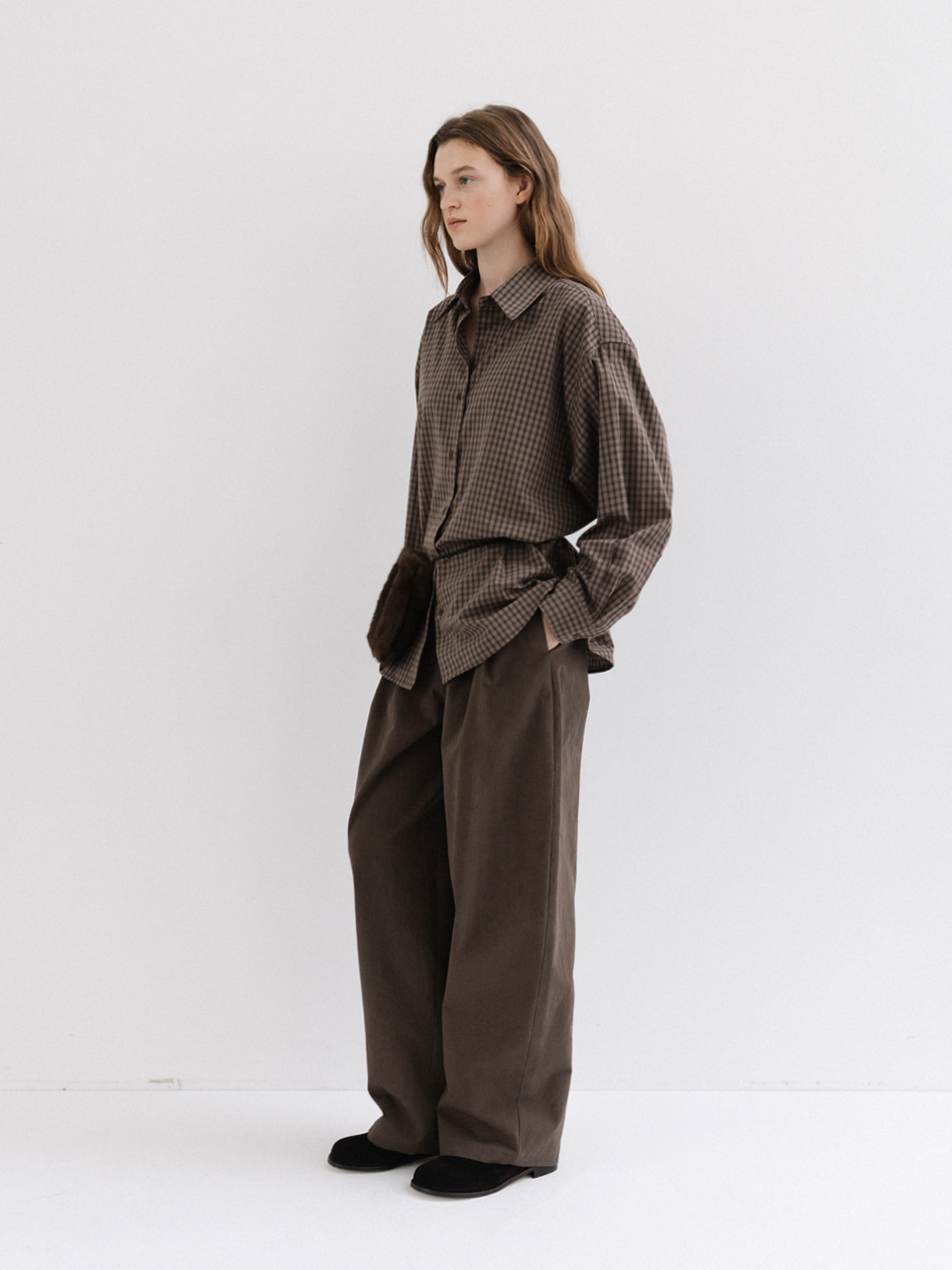 check shirt (dust cocoa) 사진 2/4