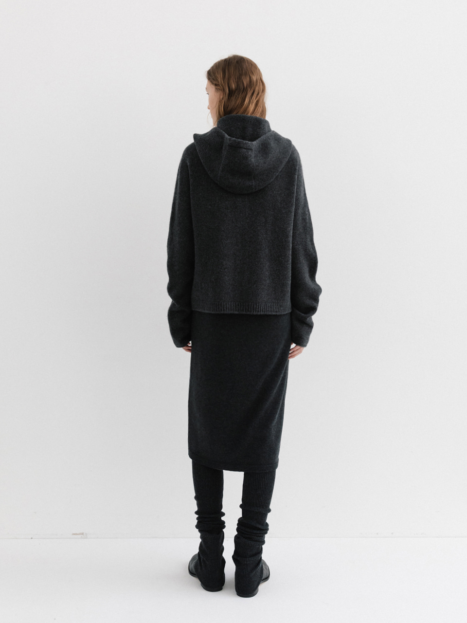 hoodie cardigan (charcoal) 사진 3/4