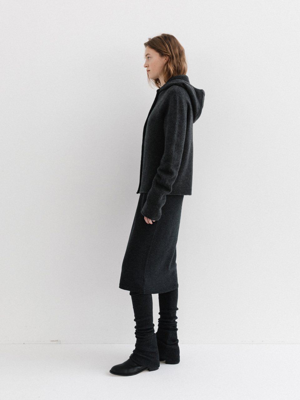 hoodie cardigan (charcoal) 사진 2/4