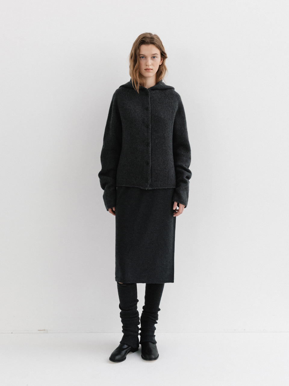 hoodie cardigan (charcoal) 사진 4/4