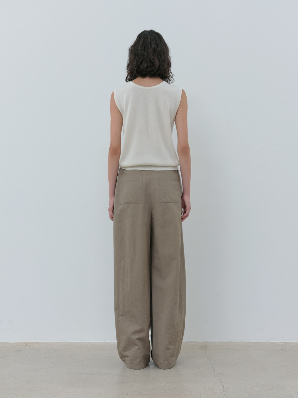 wide round pants (mud khaki) 사진 4/4