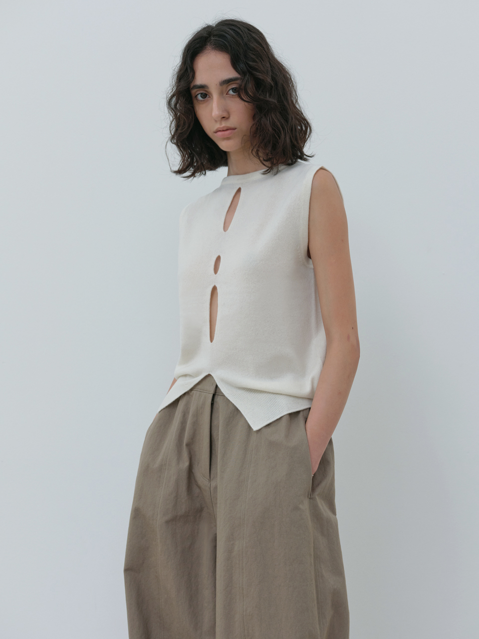 wide round pants (mud khaki) 사진 3/4