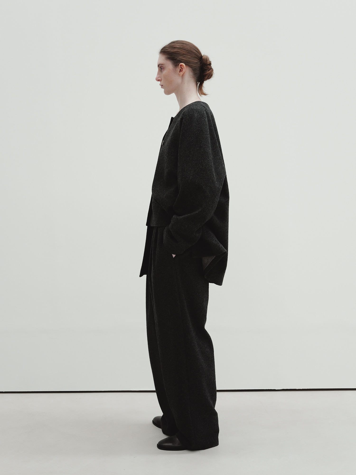 dolman half coat (charcoal) 사진 2/4