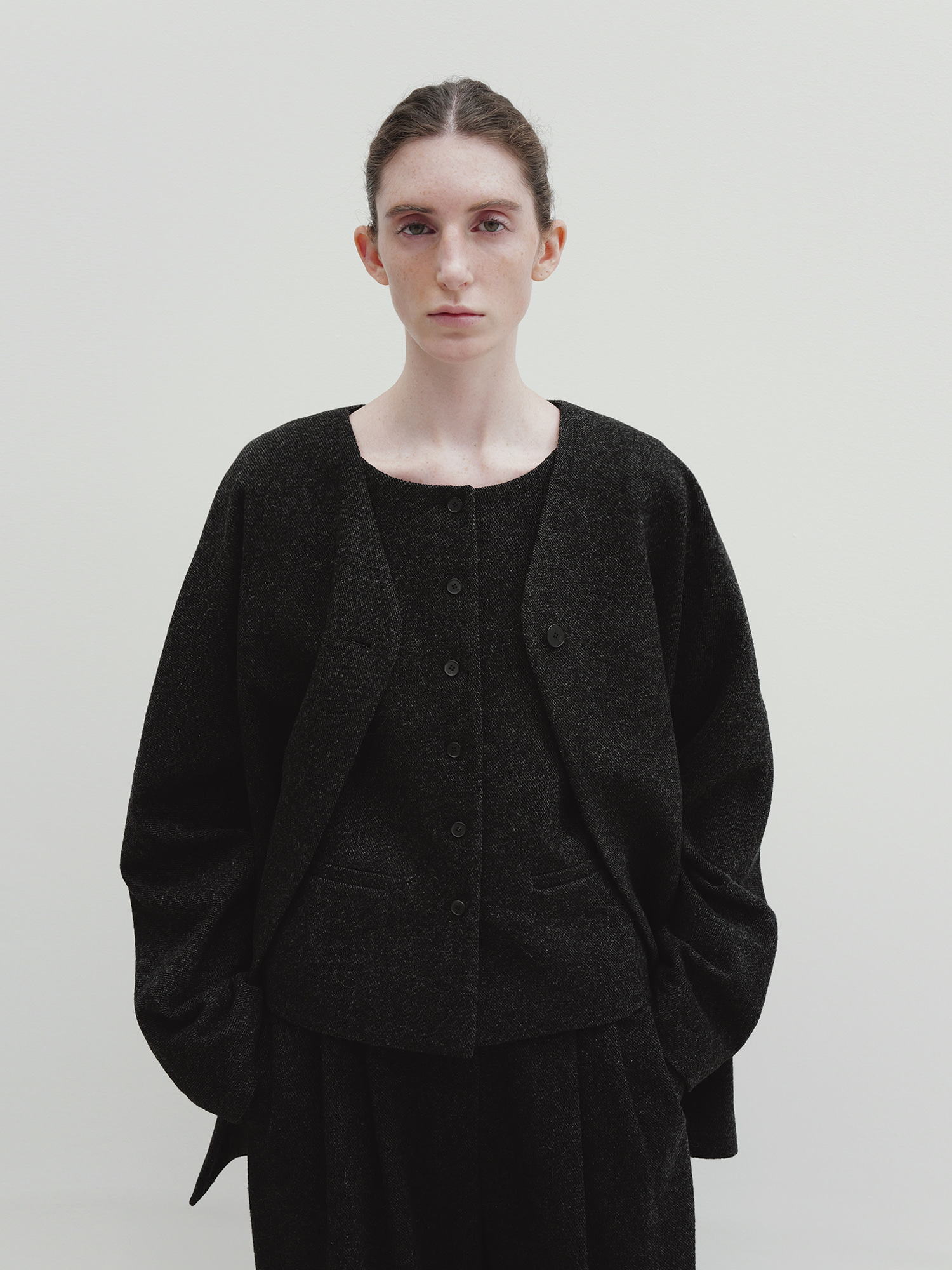 dolman half coat (charcoal) 사진 4/4