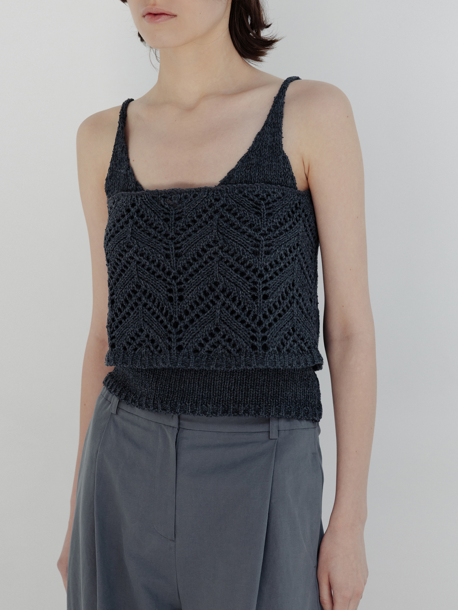 [30%] layered knit belt (ash blue)
