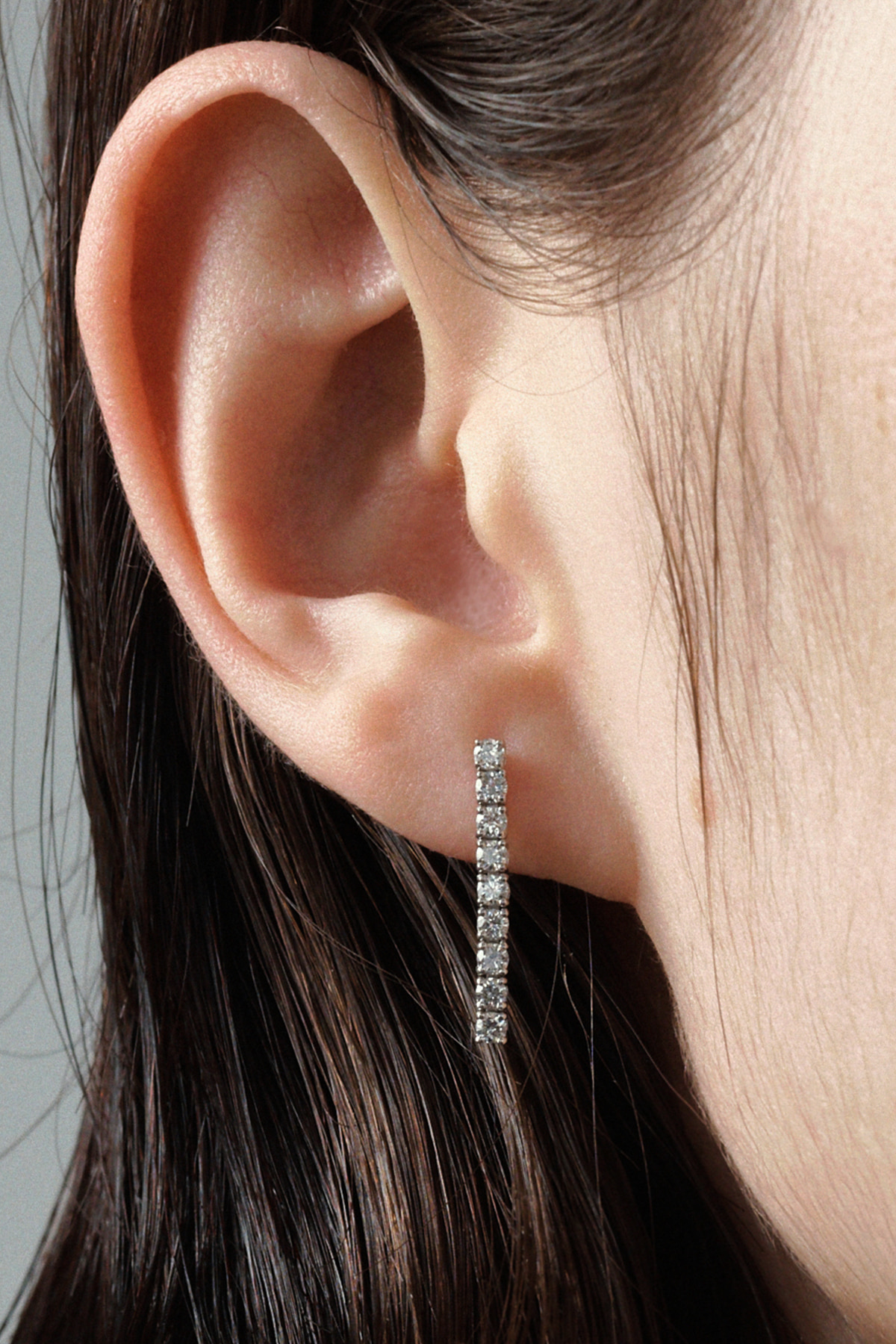 Lab Diamond Line Earring 2.0mm (4Prong) 사진 1/4