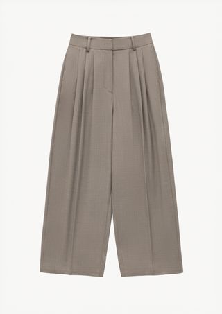 Sleek Pintuck Slacks in Brown