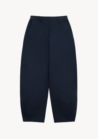 Soft Curved Pants in Navy