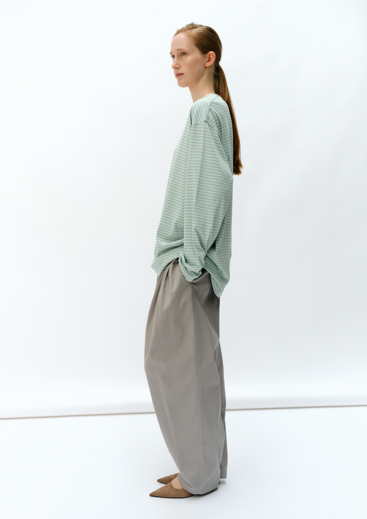Eliot R-Neck T-shirt in Yellow Stripe 사진 2/4
