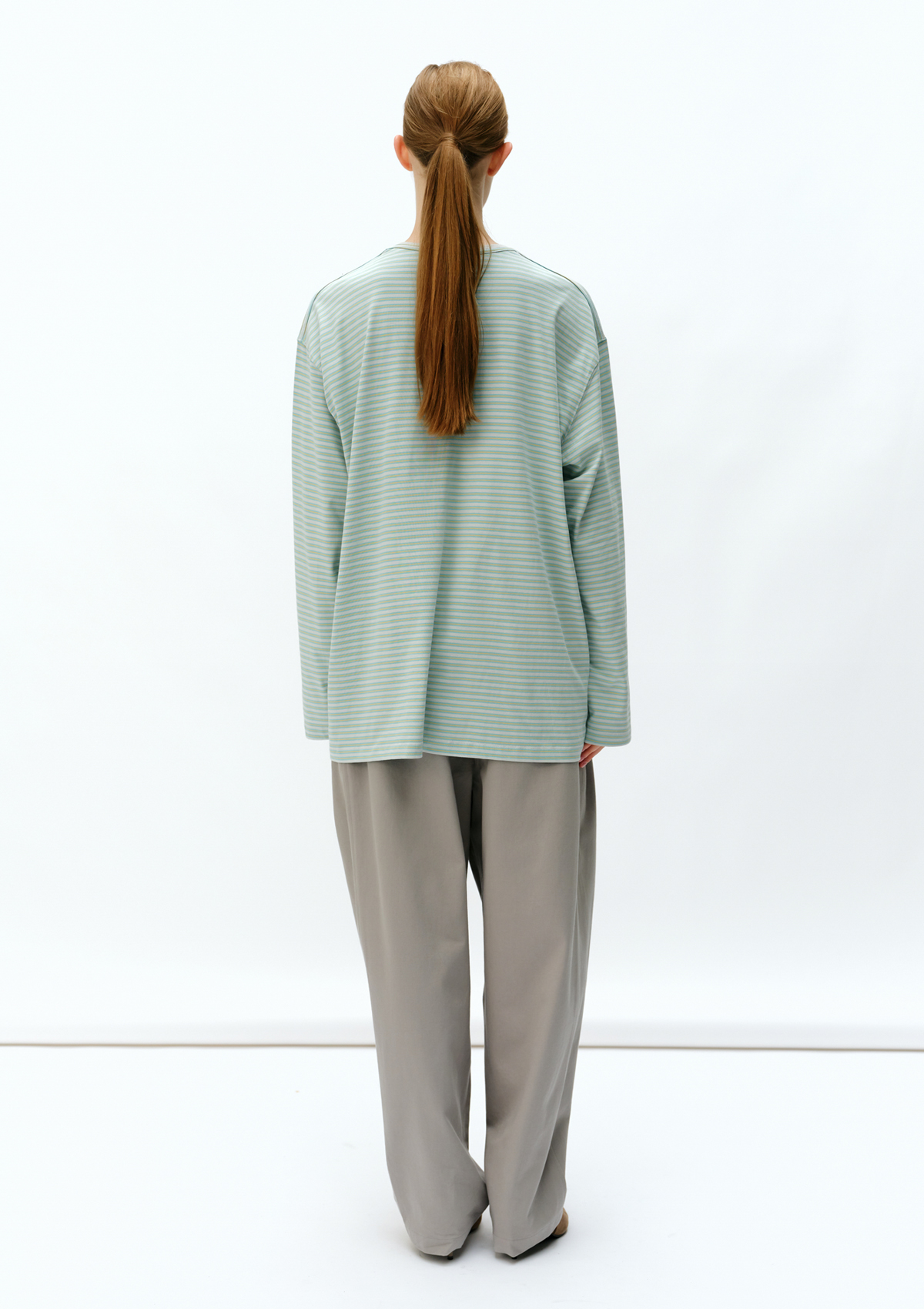 Eliot R-Neck T-shirt in Yellow Stripe 사진 3/4