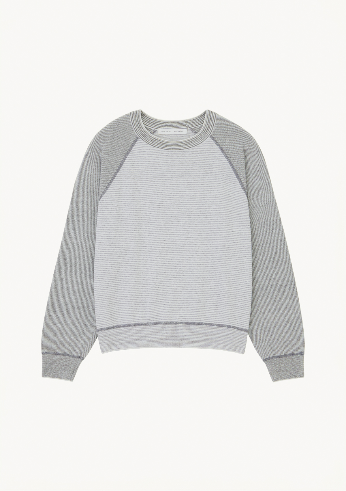 Summer Stitch Ted Raglan Knit in Gray Stripe