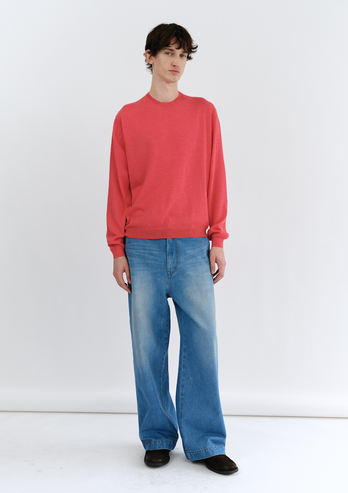 Merino Classic R-Neck Knit in Coral 사진 3/4