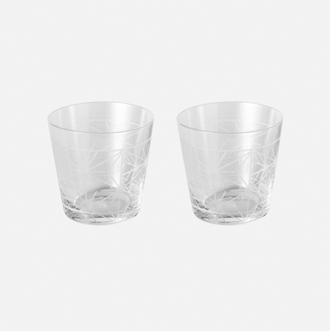 [나카가와상점] 삼잎무늬 유리 컵 세트 숏 (180ml) - 오동나무 상자 사진 4/4